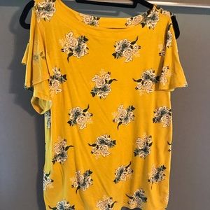 Loft Mustard Floral Top